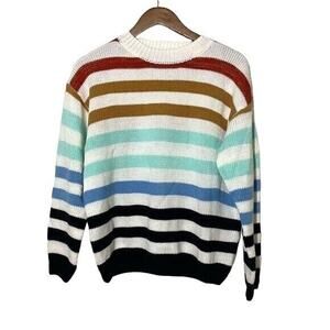 XOUXOU Striped Multicolor Sweater Crewneck Pullover Women’s Small